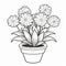 Monochrome Toned Flower Pot Coloring Pages