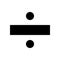 Monochrome vector graphic of a division sign. This could be used in the teaching of maths at primary or secondary level