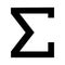 Monochrome vector graphic of a sigma sign. This could be used in the teaching of maths at primary or secondary level