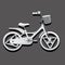 Monochrome vector illustration of a children bike. Wheeled eco transport for kids. Simple flat style.