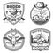 Monochrome Vintage Rodeo Emblems Set