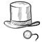 Monocle and top hat sketch