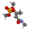 Monocrotophos organophosphate insecticide molecule. Also known to be persistent organic pollutant. 3D rendering. Atoms are.