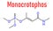 Monocrotophos organophosphate insecticide molecule. Also known to be persistent organic pollutant. Skeletal formula.