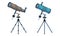 Monocular as Modified Refracting Telescope on Tripod for Viewing Distant Object Vector Set