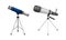 Monocular on Tripod as Refracting Telescope for Viewing Distant Object Vector Set