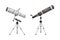 Monocular on Tripod as Refracting Telescope for Viewing Distant Object Vector Set