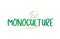 monoculture green word text with leaf icon logo design