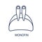 Monofin icon. Freediving equipment.