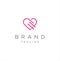 Monogram Heart Love Logo Line Design Abstract Stock Vector . love Heart Logo Design Template
