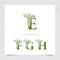 Monogram letter E F G H  for healthcare and Medical Logo