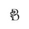 Monogram Nature Floral B Luxury Letter Logo Concept. Elegance black and white florist alphabet font vector design template