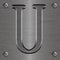 Monogram U embossed alu style