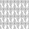 Monohcrome seamless pattern with Paisley motifs on white background