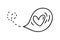 Monoline cute balloon with heart. Vector Valentines Day Hand Drawn icon. Holiday sketch doodle Design element valentine