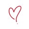 Monoline Heart love logo sign. Design flourish element for valentine card. Vector illustration. Romantic symbol wedding