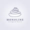 monoline line abstract stone logo icon symbol rock vector illustration design balance stone zen
