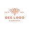 Monoline Queen Bee Logo vector design graphic emblem