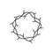 Monoline vector Crown of thorns icon. Simple illustration of Christian glyph Symbol, logo illustration graphics