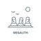 Monolith,megalith,easter land vector line icon, linear concept, outline sign, symbol