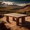 Monolithic Majesty: Grand Stone Table in the Barren Landscape
