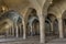 Monolithic pillars support arched vaults in Vakil Mosque, Shiraz