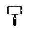 Monopod selfie stick icon, self portrait. Creative illustration of monopod selfie stick with empty phone mobile screen isolated on