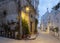 Monopoli - The old town aisle with the little chapel at dusk