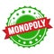 MONOPOLY text on red green ribbon stamp