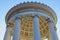 The Monopteros temple in the English Garden in Munich, Germany from below