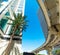 Monorail track seen from below in downtown Miami