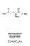 Monosodium glutamate molecule, sodium glutamate skeletal formula