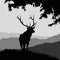 Monotonic illustration of an elk