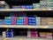 Monroe, WA USA - circa December 2022: Close up view of denture creams for sale inside a Walmart retail store