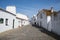 Monsaraz village street with white houses in Alentejo, Portugal