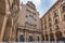 MONSERRAT,SPAIN - FEBRUARY 20, 2019: Facade of the Basilica of Montserrat, Catalonia