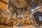 MONSERRAT, SPAIN - FEBRUARY 20, 2019: Interior of the Basilica of the Montserrat Monastery in the abbey of Santa Maria de