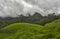 Monsoon clouds over mountains