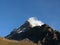 Monsoon Clouds Stuck against 6482m Yakwakang Himalayan Peak