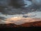 Monsoon clouds sunset over the Pusch Ridge mountains in Tucson Arizona landscape