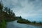 Monsoon on the hills, Himalayan mountains, Garhwal, Uttarakhand, India. Rainy image of the mountains of Himalayas. Climate change