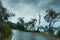 Monsoon on the hills, Himalayan mountains, Garhwal, Uttarakhand, India. Rainy image of the mountains of Himalayas. Climate change