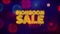 Monsoon sale greeting text sparkle particles on colored fireworks