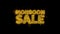 Monsoon sale typography written with golden particles sparks fireworks