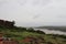 Monsoon time view from chapora fort in Goa in India