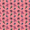 Monster alien pattern on pink background seamless pattern
