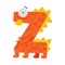 Monster Alphabet with Orange Capital Letter Z Vector Illustration