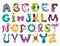 Monster alphabet from A to Z. Letters of english alphabet shaped as monsters. Children colorful cartoon funny fictional