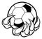 Monster animal claw holding Soccer Football Ball