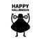 Monster black silhouette. Happy Halloween. Cute cartoon kawaii character icon. Eyes, smile, hands up. Funny baby collection. White